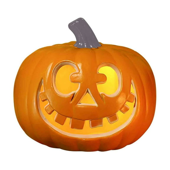 Wadada Halloween Decor Pumpkin Lights - Jack O Lantern Pumpkin Decor Indoor and Outdoor - Vintage Halloween Style Hollow Lighted Pumpkin for Halloween Decorations - Faux Pumpkin Lamp