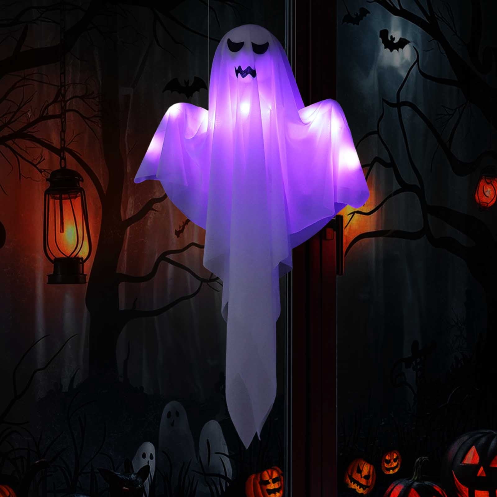 Wadada Halloween Decorations, 2 Pack 31.5" Hanging Ghosts Light Up Kit ...