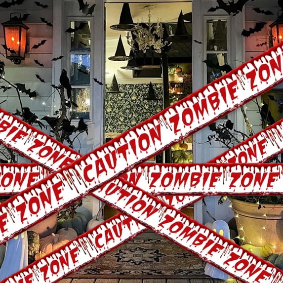 Wadada Halloween Decorations Caution Tape, Scary Caution Tape Roll 3 inch * 6.56 Yard, Hazard Warning Tape Indoor Barricade Safety Outdoor Spooky DIY Decorative Accessory For Party, Door