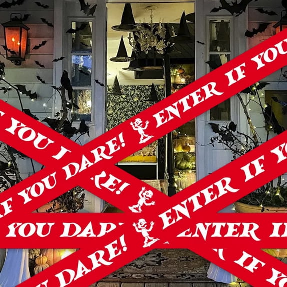 Wadada Halloween Decorations Caution Tape, Scary Caution Tape Roll 3 inch * 6.56 Yard, Hazard Warning Tape Indoor Barricade Safety Outdoor Spooky DIY Decorative Accessory For Party, Door