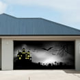 thumbnail image 1 of Wadada Halloween Garage Door Banner Decorations Large Happy Halloween Garage Door Cover Castle Ghost Garage Door Decor Scary Garage Backdrop Background for Halloween Party Decor Supplies 3.2 x 2.2 ft, 1 of 4