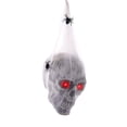 thumbnail image 1 of Wadada Halloween Outdoor Skull Decorations,10" Halloween Hanging Skeleton Spooky Voice Activated Decor with LED Red Eyes Spider for Halloween Party Haunted House Props Yard Indoor Outside Decorations, 1 of 7