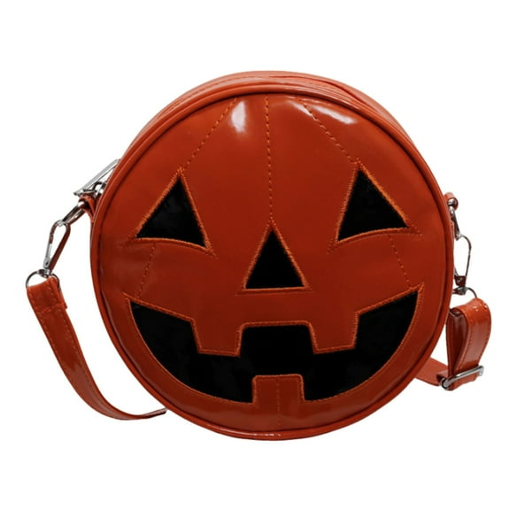 Wadada Halloween Purse Pumpkin Purse Crossbody Bag Novelty Devil Shoulder Bag Plastic Halloween Pumpkin Crossbody Purse
