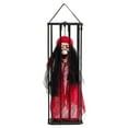 thumbnail image 1 of Wadada Halloween Screaming Animated Decorations Halloween Decor Prop with Motion Sensor Scary Skull Cage Prisoner Spooky Hanging Ghost Light Up Eyes, 1 of 7