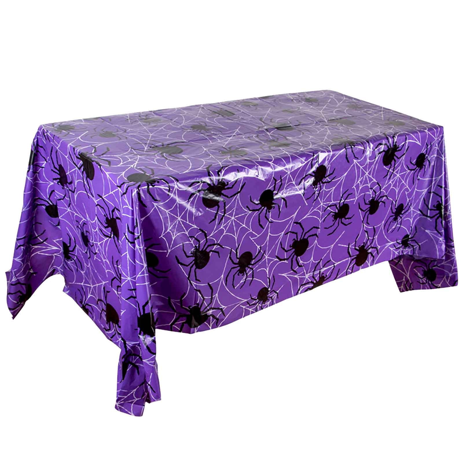 Wadada Halloween Spider Web Tablecloths, 51.2x86.6inch Disposable Purple  Table Covers Spiderweb Rectangle Plastic Waterproof Table Cloths for  Halloween Party Decoration Supplies - Walmart.com, image size:1600x1600