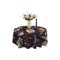 thumbnail image 1 of Wadada Halloween Table Cloth 47x47 Inch Round, Scary Pumpkin Bat Spide Theme Tablecloth, Polyester Stain Resistant Wrinkle-Free Circle Table Cover for Party Patio Home Kitchen Dining Outdoor Decor, 1 of 5