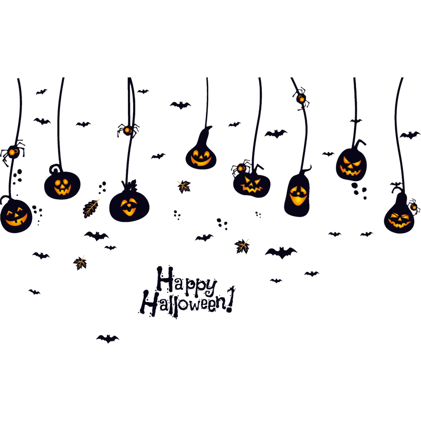 Wadada Halloween Thick Gel Clings for Window Glass Mirror Decoration Scary Window Gel Clings Decals for Halloween Party Supplies Spooky Hunted House Spider Bat Witch Pumpkin Window Clings Sticker