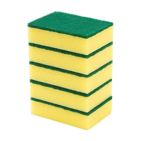 Wadada Heavy Duty Cellulose Scrub Sponges, Kitchen Dishwashing Sponge Bulk, Non Scratch Dishes Scouring Pad Dishcloth, Odor-Free Sponge Wipes for Household Cleaning Dishes Travel Apartments(5 PCS)