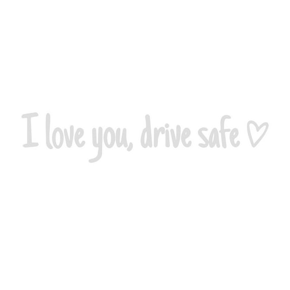 Wadada I Love You Driving Safe Mirror Sticker, Drive Safe I Love You Sticker with Heart for Rearview Mirror & Window,Vinyl Die Cut Water Bottle Stickers,Car Accessories and Driver Gift