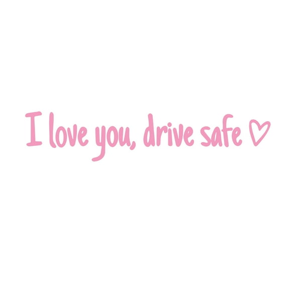 Wadada I Love You Driving Safe Mirror Sticker, Drive Safe I Love You Sticker with Heart for Rearview Mirror & Window,Vinyl Die Cut Water Bottle Stickers,Car Accessories and Driver Gift