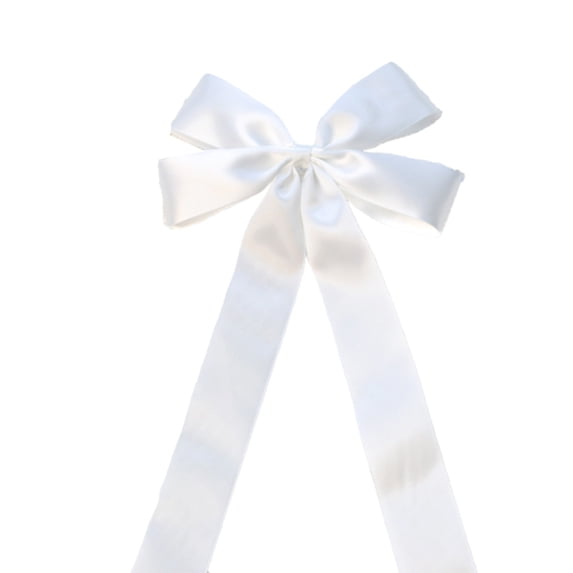 Wadada Large Christmas Bows Velvet Christmas Wreath Bows Christmas Tree Topper Bow with Golden Edge Big Xmas Ornament for Wreath Gift Home Front Door Decor (White,6.3 x 13 Inch)