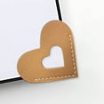 thumbnail image 1 of Wadada Leather Heart Bookmarks, Cute Corner Page Book Marks for Kids Women Book Accessories for Reading Lovers Teacher Handmade Gifts for School Office Home Supplies (Brown), 1 of 5