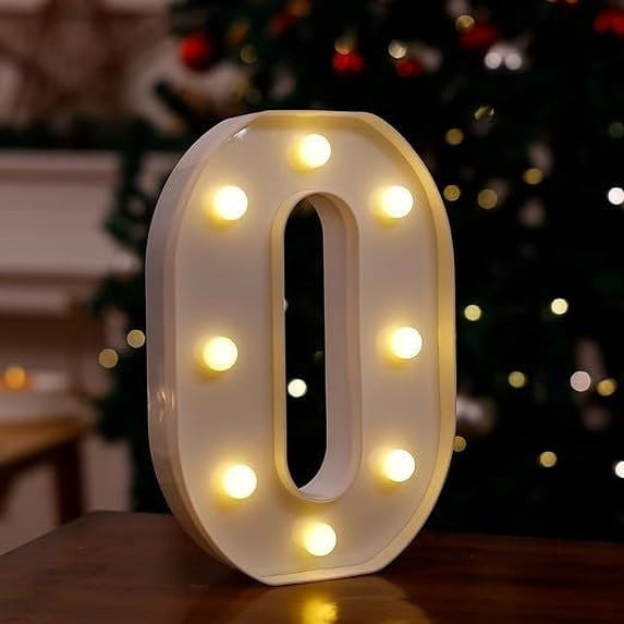 Wadada Light Up Letters, Led Letters Lights 26 Alphabet, Decorative Lighted Letters, Battery Powered Led Marquee Light Up Letters for Christmas Party, Bar, Night Light, Home Decor(6", Letter O)