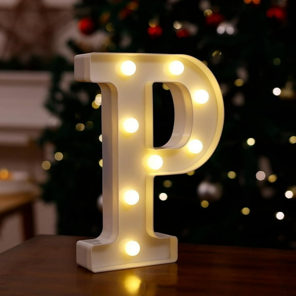 Wadada Light Up Letters, Led Letters Lights 26 Alphabet, Decorative Lighted Letters, Battery Powered Led Marquee Light Up Letters for Christmas Party, Bar, Night Light, Home Decor(6", Letter P)