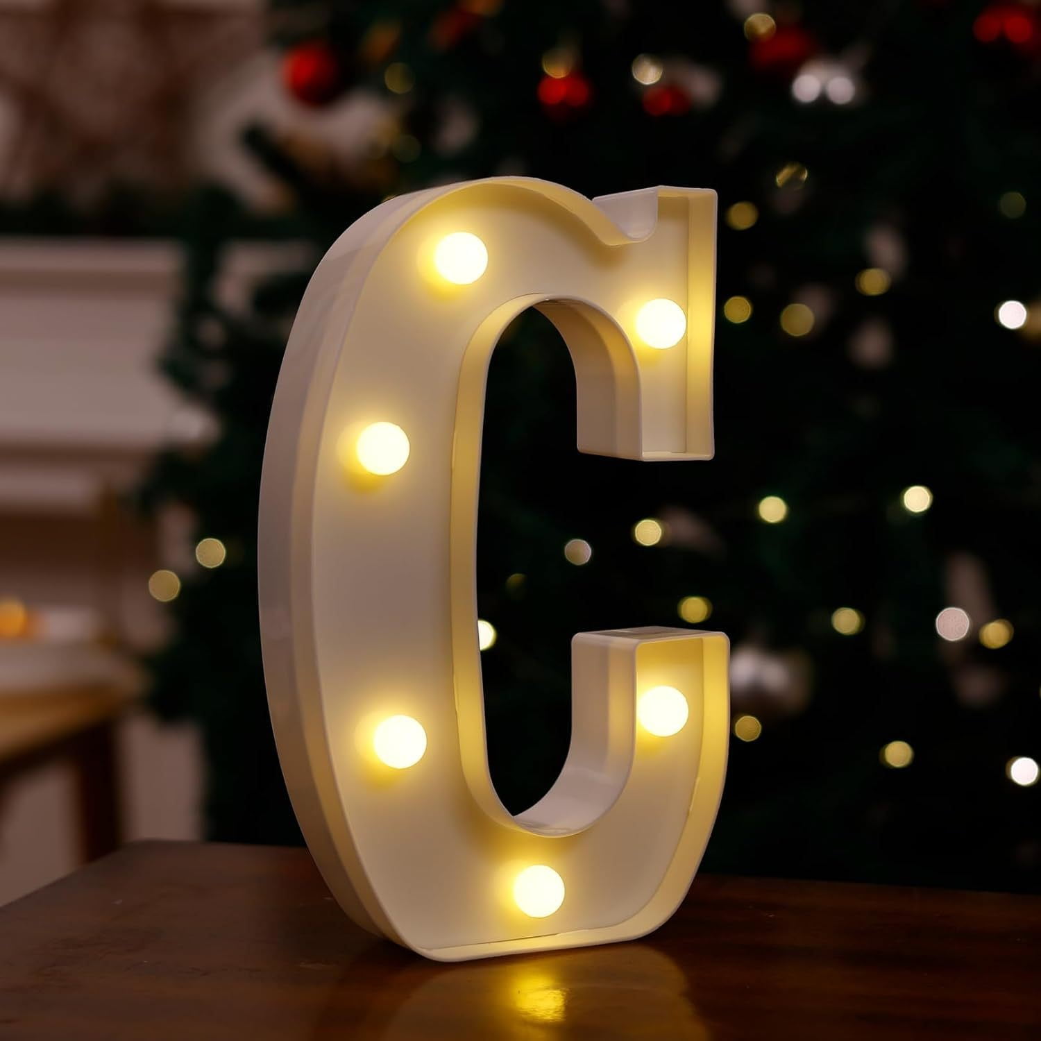 Wadada Light Up Letters, Led Letters Lights 26 Alphabet, Decorative Lighted Letters, Battery Powered Led Marquee Light Up Letters for Christmas Party, Bar, Night Light, Home Decor(6", Letter C)