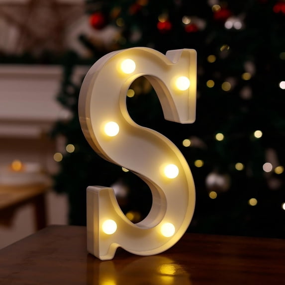 Wadada Light Up Letters, Led Letters Lights 26 Alphabet, Decorative Lighted Letters, Battery Powered Led Marquee Light Up Letters for Christmas Party, Bar, Night Light, Home Decor(6", Letter S)