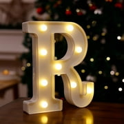 Wadada Light Up Letters, Led Letters Lights 26 Alphabet, Decorative Lighted Letters, Battery Powered Led Marquee Light Up Letters for Christmas Party, Bar, Night Light, Home Decor(6", Letter R)
