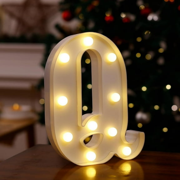 Wadada Light Up Letters, Led Letters Lights 26 Alphabet, Decorative Lighted Letters, Battery Powered Led Marquee Light Up Letters for Christmas Party, Bar, Night Light, Home Decor(6", Letter Q)