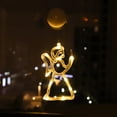 thumbnail image 1 of Wadada Lighted Christmas Window Decorations,LED Bell Angel Snowflake Star Shaped,Battery Operated with Suction Cup Hook for Christmas Window Glass Wall Indoor Decorations Warm White (Angel), 1 of 6