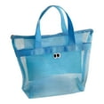 thumbnail image 1 of Wadada Mesh Shower Big Pool Bags Beach Tote Bags, Quick Dry Tote Bag with Zipper and Inner Pocket, Hanging Toiletry Bath Organizer for College Dorms, Gym, Swimming, Beach, Travel (Blue), 1 of 6