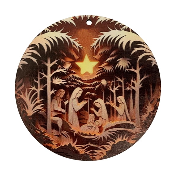 Wadada Nativity Scene Ornaments, Christmas Hanging Decor for Trees, Christmas Hanging Ornament, Keepsake The Birth of Jesus Decor, Religious Gift for Family Friends and Christian