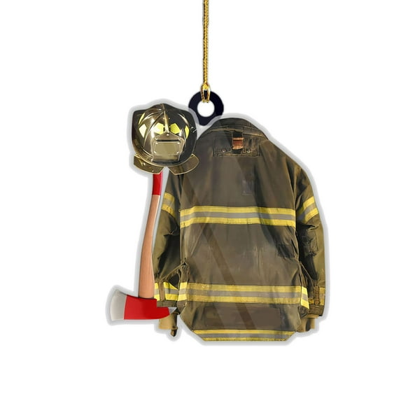 Wadada Personalized Firefighter Shaped Christmas Ornament, Firefighter Gifts, Custom Firefighter Ornaments, Fireman Gifts, Firefighter Ornaments for Christmas Tree, Firefighter Gifts for Men 3"
