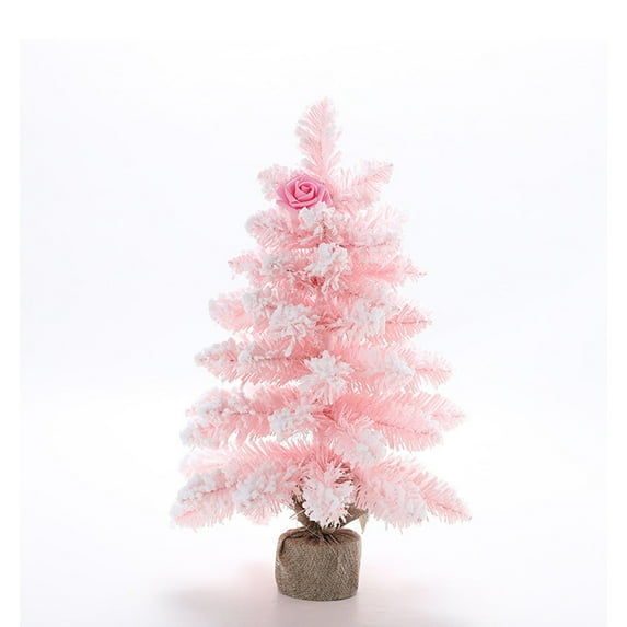 Wadada Pink Mini Christmas Tree, Tabletop Artificial Small Christmas Tree, Pencil Desk Slim Skinny Fake Christmas Tree Tabletop Christmas Trees Kitchen Christmas Decor Vintage Christmas Tree(6"x12")
