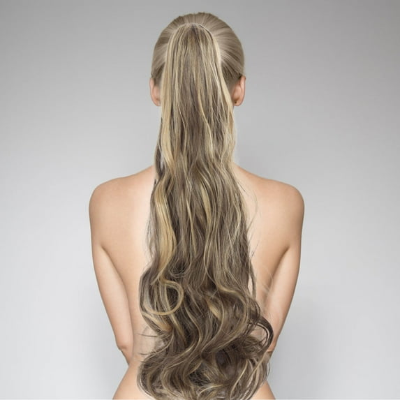 Wadada Ponytail Extension, 22 Inch Claw Multi Layered Clip on Ponytail Extension for Women Long Curly Wavy Hair Extensions Synthetic Clip in Hairpiece(F)