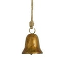 thumbnail image 1 of Wadada Shabby Chic Bells Hanging Metal Tibetan Inspired Meditation Decorative Cow Bell with Jute Rope Vintage Handmade Lucky Rustic Metal Tranquil Wind Chimes Wall Hanging Decor Gift (7x5 Inch), 1 of 1