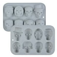 thumbnail image 1 of Wadada Skull Ice Cube Mold, 8 Cavity Silicone Ice Mold with Lid for Whiskey Skull Ice Cube Tray for Freezer with Funnel Reusable Halloween Skull Ice Makers for Baking, Chocolate, Candy and Resin, 1 of 4