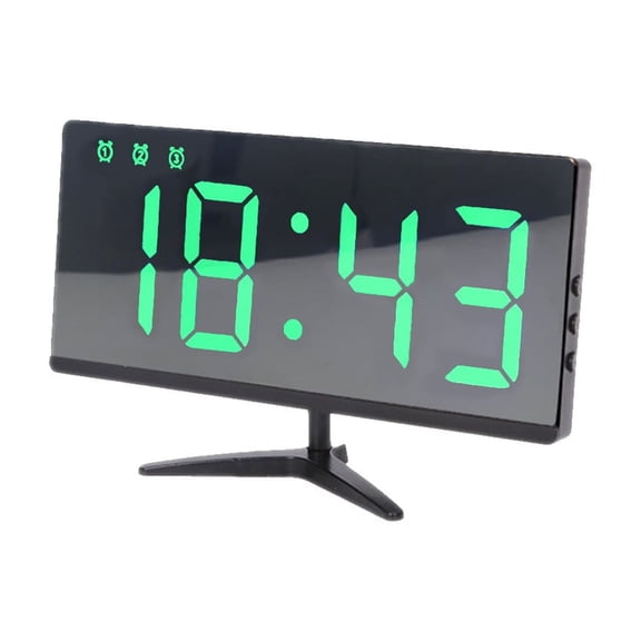 Wadada Small Digital Alarm Clock for Bedrooms Bedside - Plug in Clock Large Big Numbers Display Battery Backup for Desk Table, USB Charging Ports, Mirror LED Clear Display Electronics Digital Clock