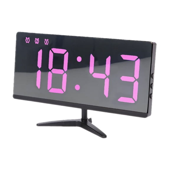 Wadada Small Digital Alarm Clock for Bedrooms Bedside - Plug in Clock Large Big Numbers Display Battery Backup for Desk Table, USB Charging Ports, Mirror LED Clear Display Electronics Digital Clock