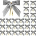 thumbnail image 1 of Wadada Small Velvet Christmas Bows for Christmas Tree Xmas Decoration Velvet Clip on Bow Ornaments,Home Decor, Wreath, Gift Wrapping, Crafts, Wedding, Party (24, Gray), 1 of 9