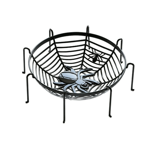 Wadada Spider Halloween Candy Bowl Trick or Treat Bowl, Halloween Spider Web Basket Bowls, Spooky Halloween Serving Bowls for Candy Large, Premium Plastic Halloween Candy Dish Candy Holder for Porch