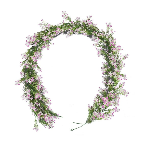 Wadada Spring Flower Garland, 6FT Not Withering Garland,Wildflower Garland,Floral Garland,Garlands for Decoration for Indoor Door Window Wall Arch Background Home Farmhouse Decor (Purple)