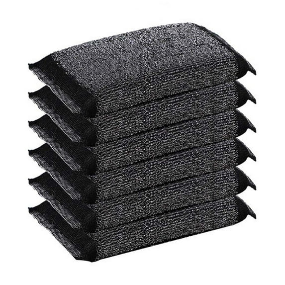 Wadada Steel Scrub Sponges for Dishes Non Scratch Scouring Sponge, Multi Use Metal Scrubber Heavy Duty Dish Wash Kitchen Sponge, for Pot Dish Washing Hard Surface Cleaning Tools (6 PCS)
