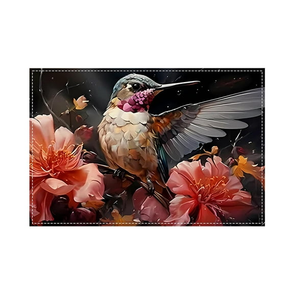 Wadada Valentine's Day Rose Placemats 12x18 Inches, Rose Love Heart Red Seasonal Farmhouse Burlap Indoor Kitchen Anniversary Wedding Dining Valentines Table Decorations for Home Party