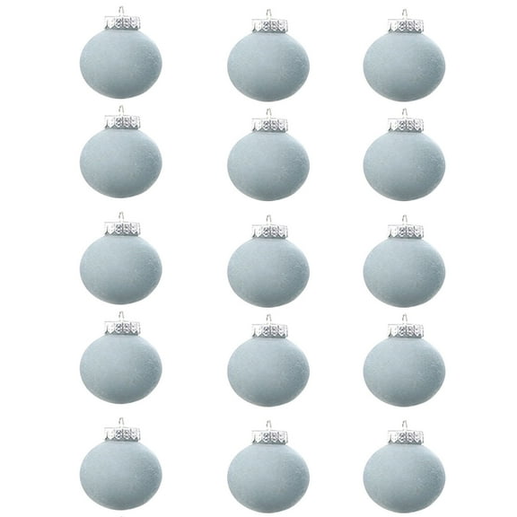 Wadada Velvet Christmas Ornaments Balls Set 15 Pcs Velvet Christmas Balls 3.1 Inch Flocked Christmas Tree Ball Ornaments Shatterproof Plastic Xmas Baubles for Christmas Tree Home Office Party Decor