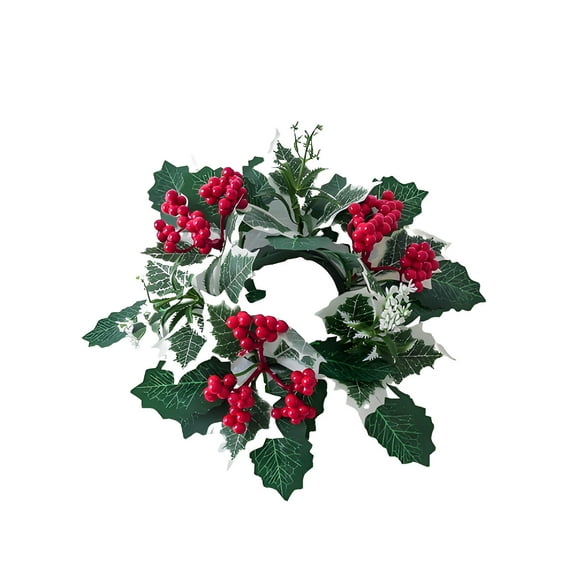 Wadada Wedding Candle Rings Center Eucalyptus Candle Ring, Artificial Greenery Wreath Wedding Mini Eucalyptus Candle Wreaths for Pillars Farmhouse Wedding Table Party Home Decoration (Red)