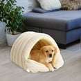 thumbnail image 1 of Wadada Winter Warm Pet Sleeping Bag for Indoor, Cozy Winter Pet Beds for Small Dog and Cat, Plush Cats Sack Self Warm Bed Cave, Burrow Dog Bed, Foldable Cat Beds (Beige), 1 of 6