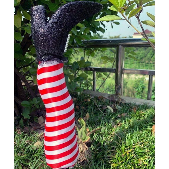 Wadada Witch Legs Yard Stakes, Halloween Upside Down Witch Legs Garden Stakes Outdoor Decoration, Prosthetic Witch Leg for Spooky Party, Lawn, Garden,Flowerpot Decor (Red)