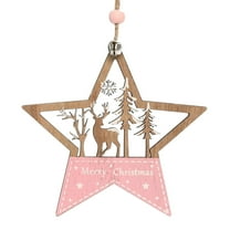 Wadada Wooden Christmas Tree Ornaments, 3D Hanging Christmas Decorations, Rustic Farmhouse & Winter Wonderland Ornaments for Christmas Tree Xmas Party, Santa Claus Snowman Snowflake