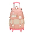 thumbnail image 1 of Wadan 17-Inch 6-Wheel Rolling Daily School Backpack – Stylish Trolley & Shoulder Bag for Girls, 1 of 9