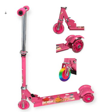 Wadan 3 Wheels Foldable Steel Iron Kick Scooter LED Light-Up Wheels & adjustable heights, for aged 2-6 years