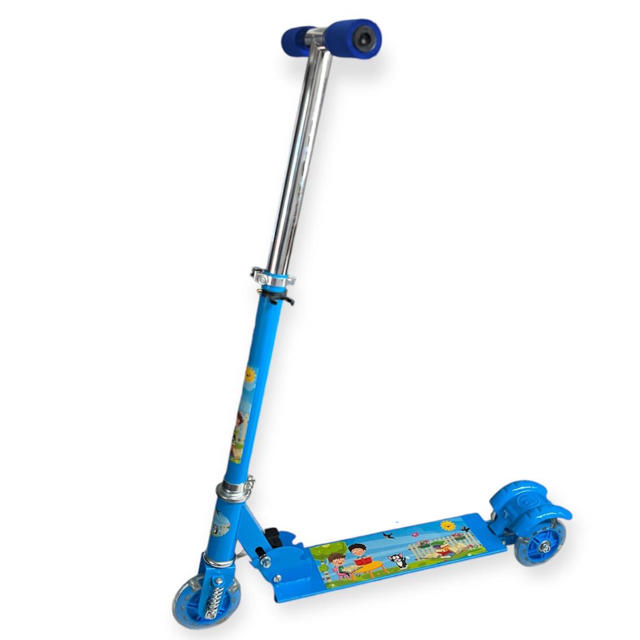 Wadan 3 Wheels Foldable Steel Iron Kick Scooter equipped with LED Light