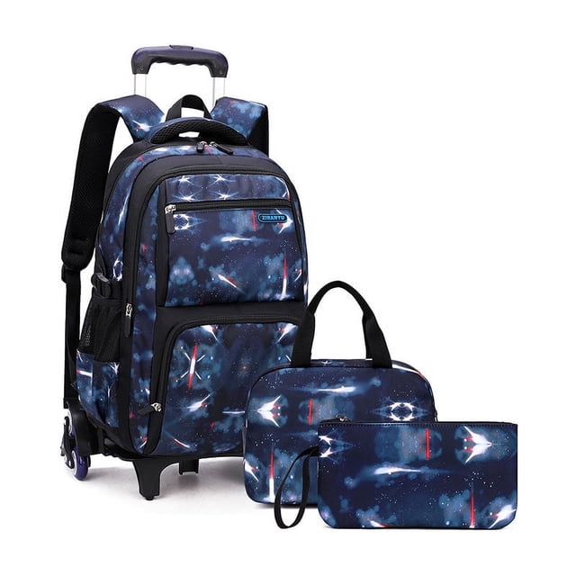 HUGS IDEA Kids School Backpack Set – Universe Planet Pattern Bookbag With Lunch Bag & Pen Case For Boys
