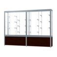 thumbnail image 1 of Waddell 10408WB-SN-W Challenger 96 x 66 x 16 in. Walnut Vinyl Base Display Case, White Back - Satin, 1 of 1