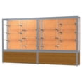 thumbnail image 1 of Waddell 10410CK-SN-K Challenger 120 x 66 x 16 in. Light Oak Vinyl Base Display Case, Cork Back - Satin, 1 of 1