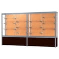 thumbnail image 1 of Waddell 10410CK-SN-W Challenger 120 x 66 x 16 in. Walnut Vinyl Base Display Case, Cork Back - Satin, 1 of 1
