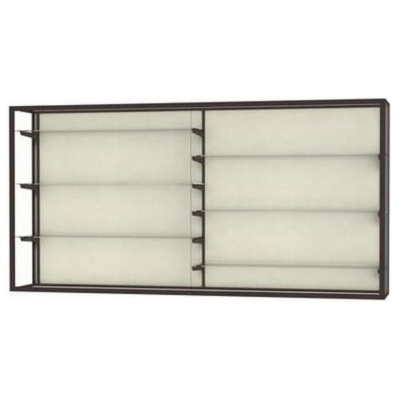 Waddell 12408-PB-BZ Champion 96 x 48 x 16 in. Wall Case with Six 12 in. Half-Length Shelves, Plaque Back - Dark Bronze